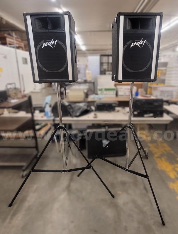 Lot of 2 Each Vintage Peavey Speakers with Stands