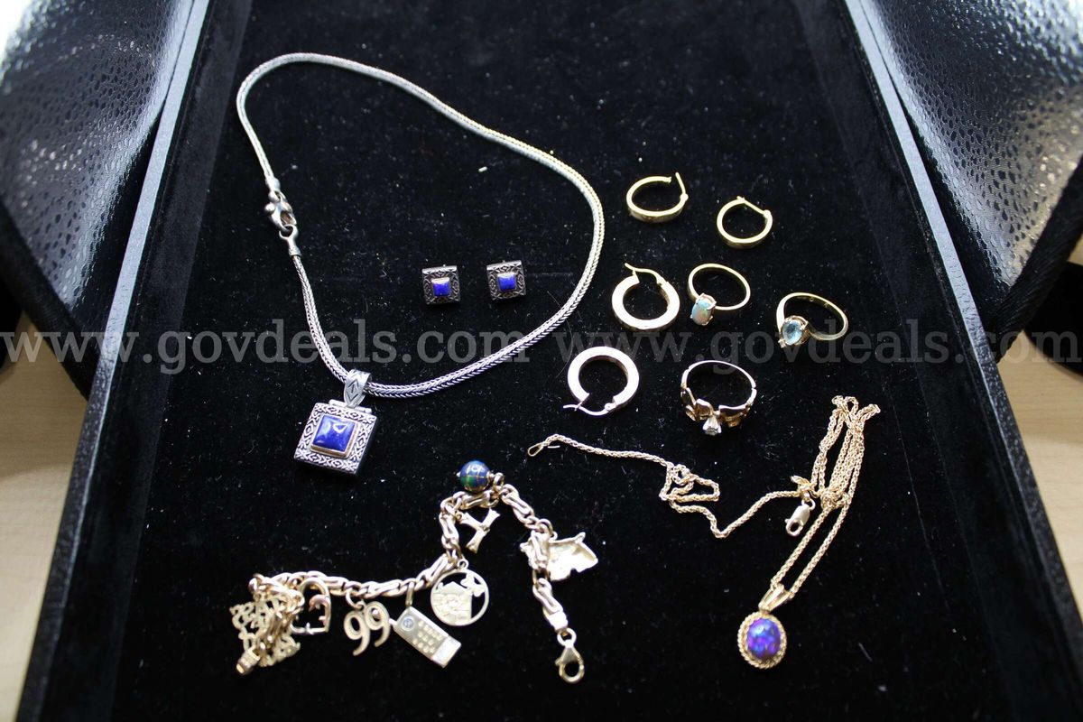RINGS (3); NECKLACE (2); BRACELET (1); EARRING, PAIR (3)