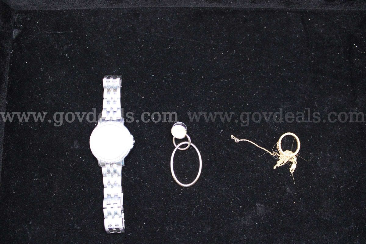 Earring, Single (1); Necklace (1); Watch (1)