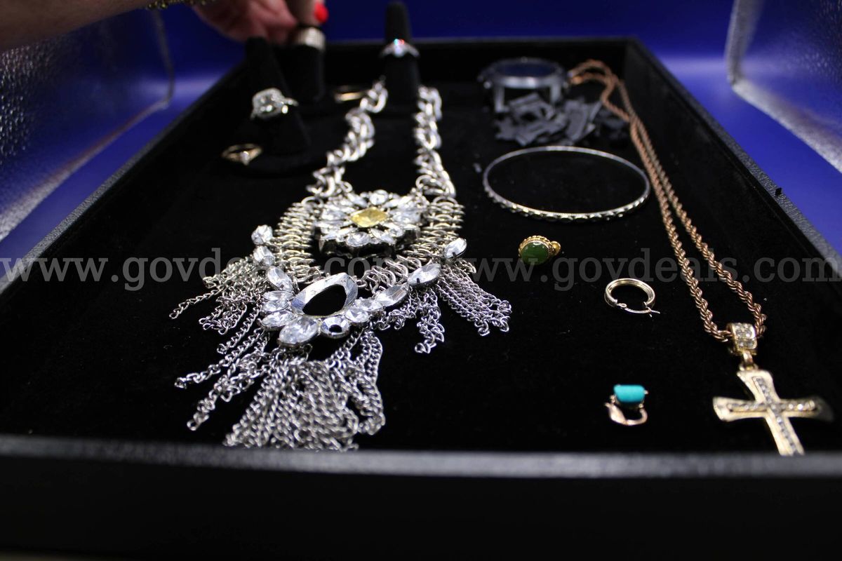 RINGS (5); NECKLACE (2); EARRING, SINGLE (2); PENDANT (1); BRACELET (1); WATCH (