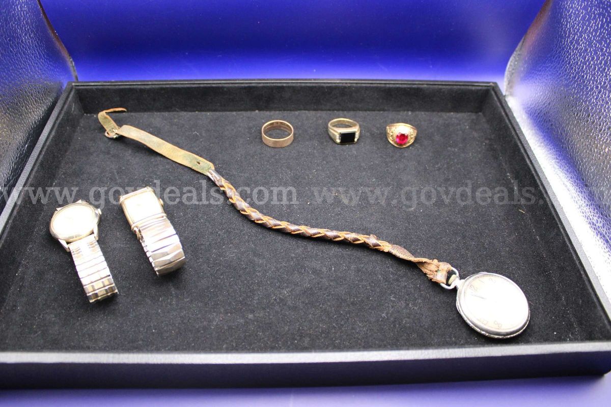 WATCH, POCKET (1) WRIST (2); RINGS (3)