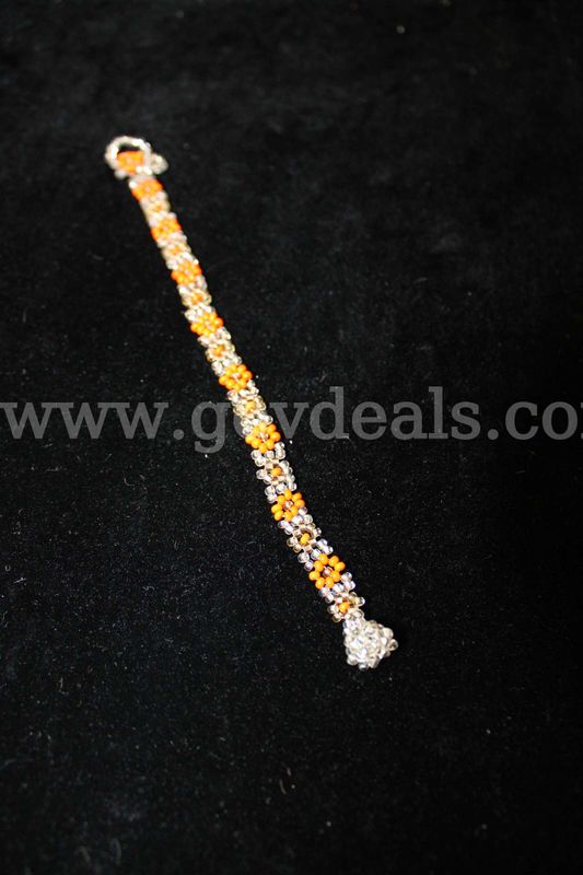 Orange And Silver Bracelet