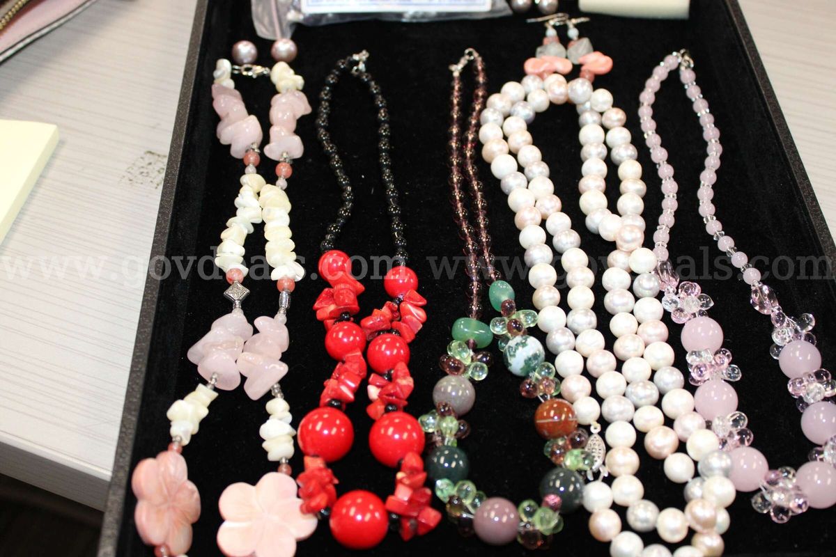 EARRING, PAIR (4); PIN (1); NECKLACE (6)