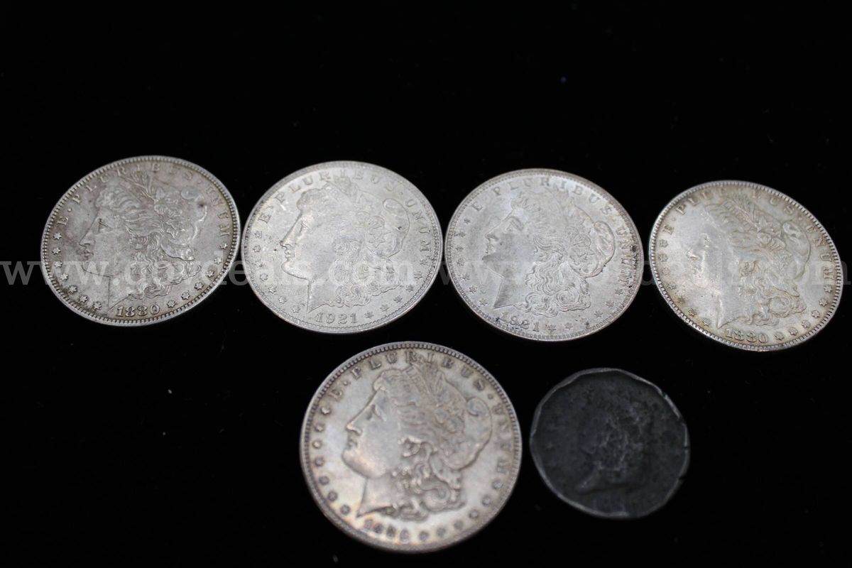 $1 Coin (5); Penny (1)