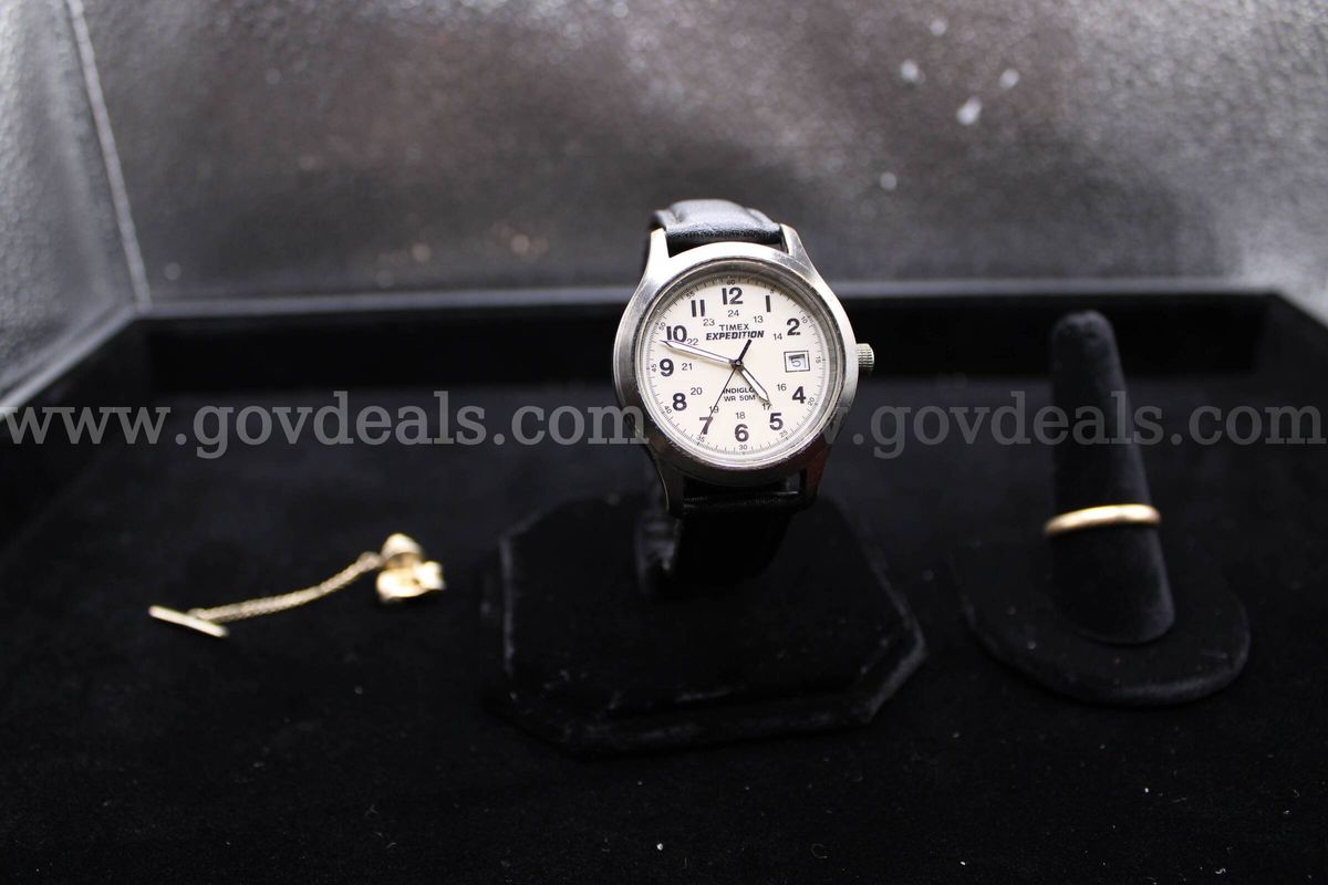 WATCH (1); TIE TAC (1); EARRING, PAIR (1)