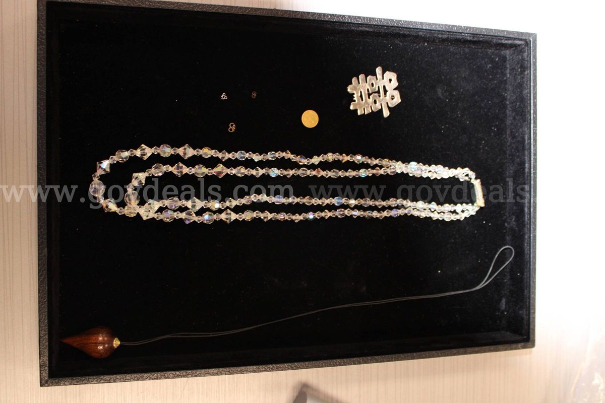 NECKLACE (2); PIN (1); EARRING BACKS; MISC PC (1)