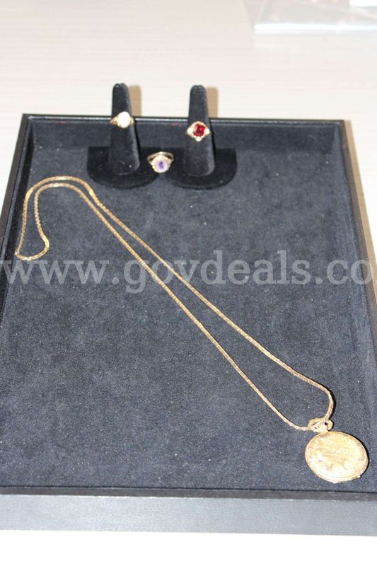 Rings (3) Pocket Watch with Chain (1)