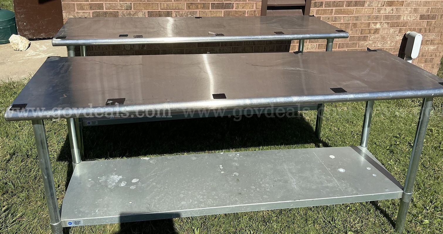 Two (2) Work Tables with Shelf