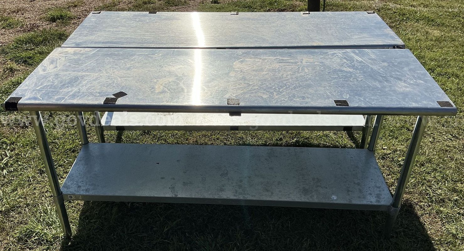 Two (2) Work Tables with Shelf