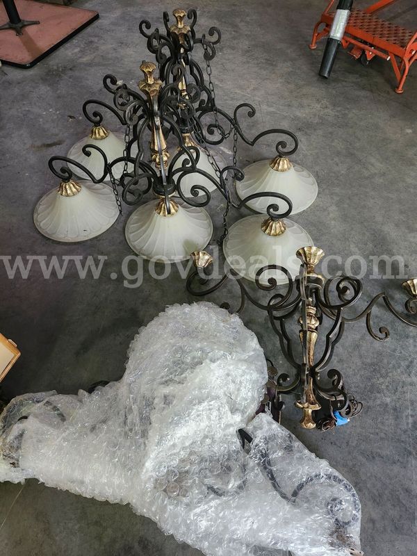 Small lot of 4 large light fixture missing ( parts)