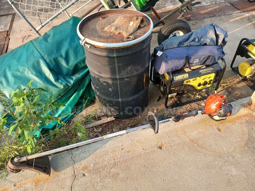 Mixed Lot to include: Generator, Weed eater, Tent and Black Barrel