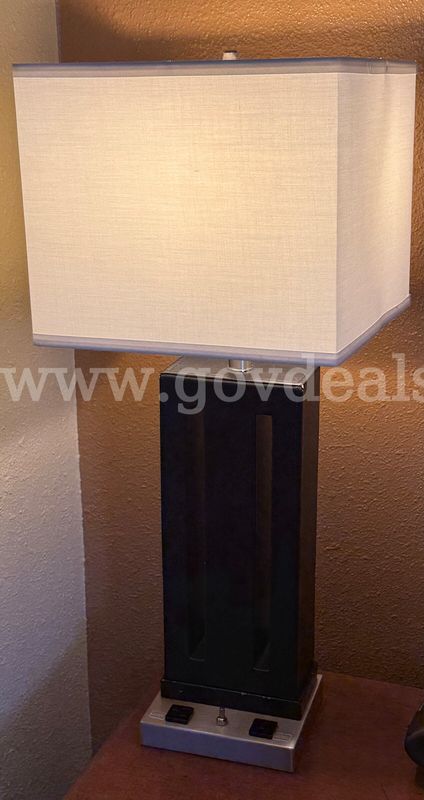 Lot of 144 black nightstand lamps. 29.5" tall