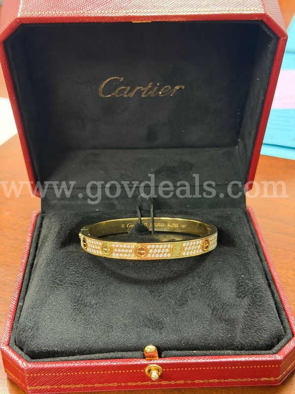 Cartier Love Bracelet Classic Model Size 17 (18k Yellow Gold w/ 3.07 total carats of F-VS1 Natural Diamonds