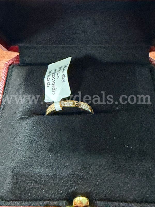 Cartier Love Ring Mini Model Paved (Size 5.5 w/ 0.19 carts natural F-VS1 Diamonds)