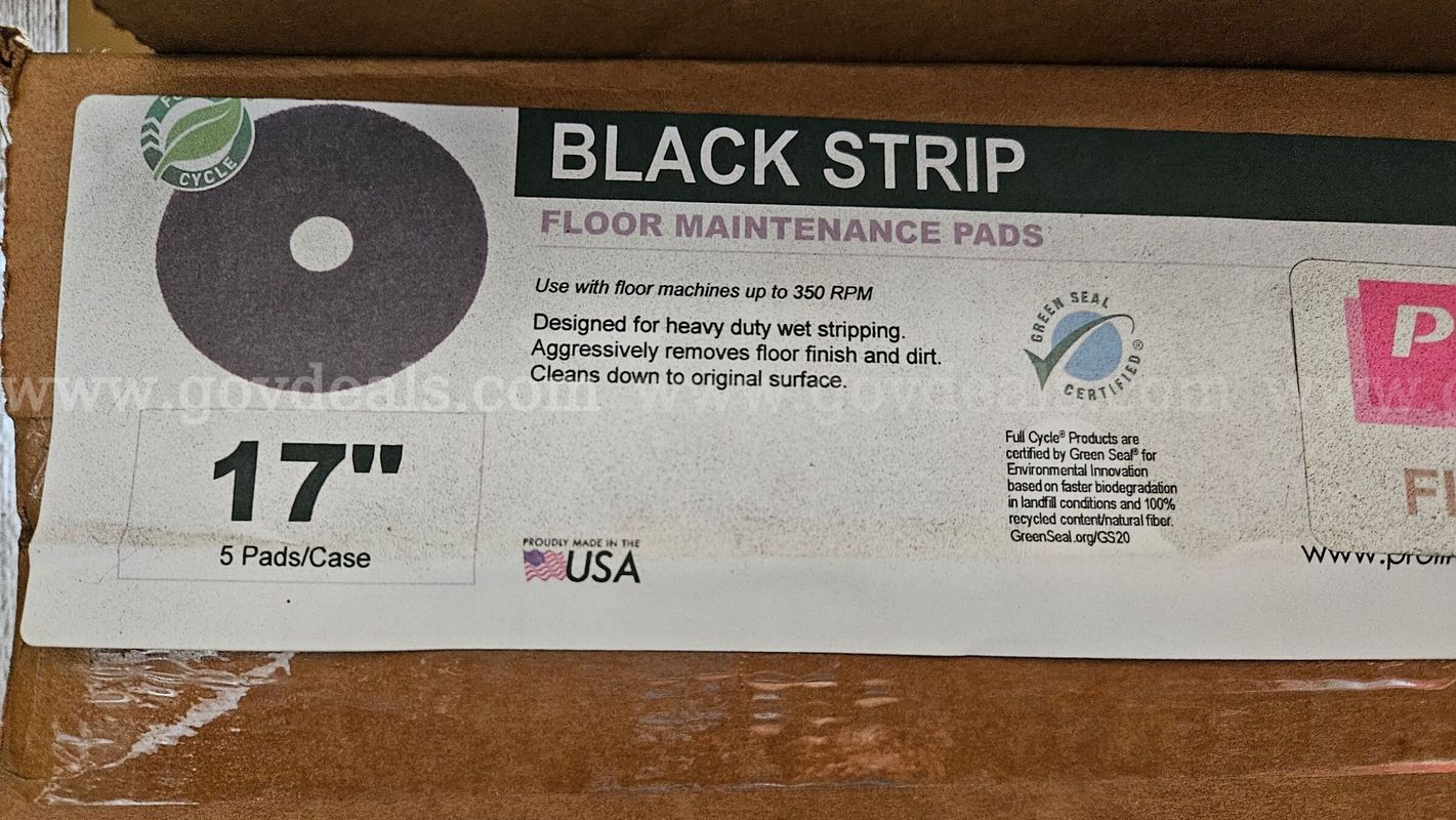 Floor Machine Black Strip Pads 17-inch
