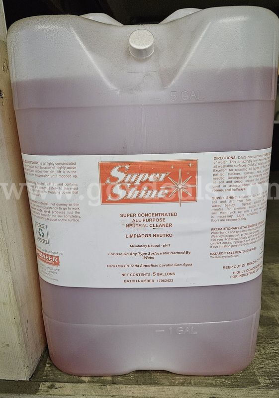 Lot of 17 Super Shine Super Concentrated All Purpose Neutral Cleaner 5-gallon Containers