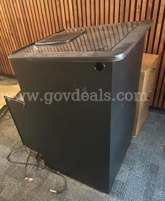 Podium with AV Rack and Glass Top