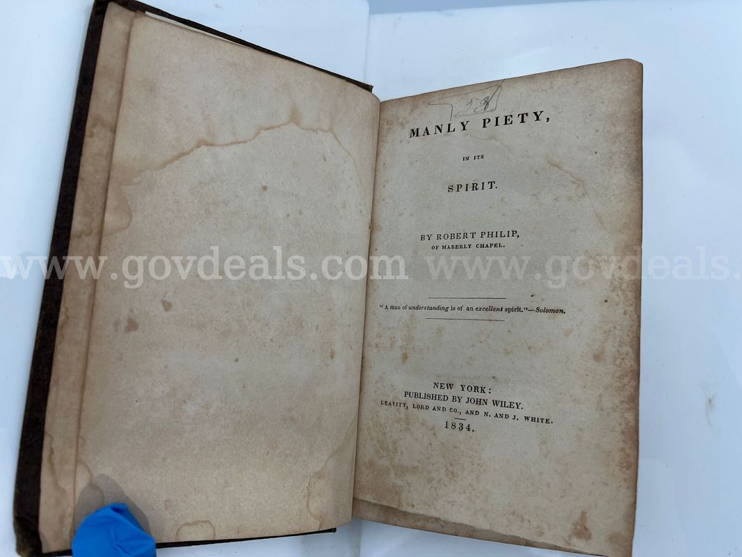 Rare Books, Manly Piety in Its Spirit, Philip, Robert, Pub. 1834