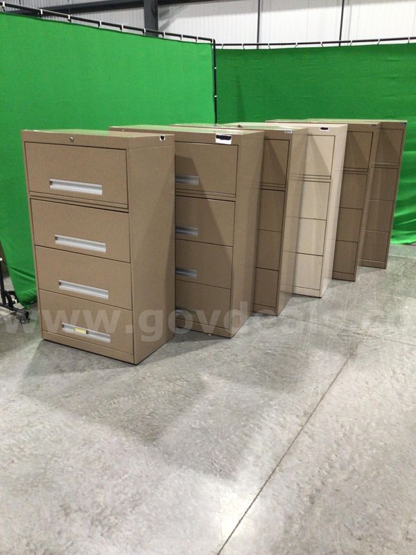 Lot of (6) Four-Drawer Lateral File Cabinet