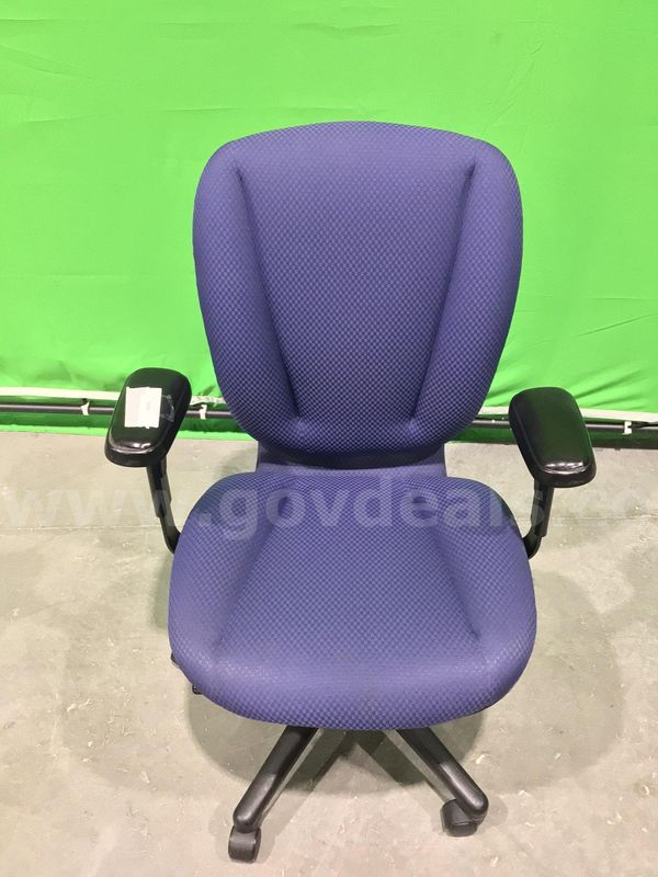 Blue Fabric Rolling Office Chair