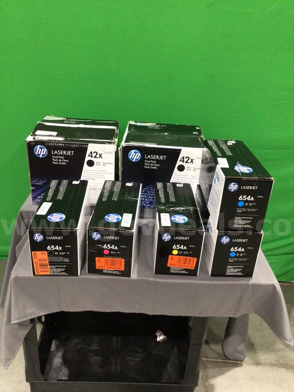 Lot of (7) Boxes of Various HP Toners