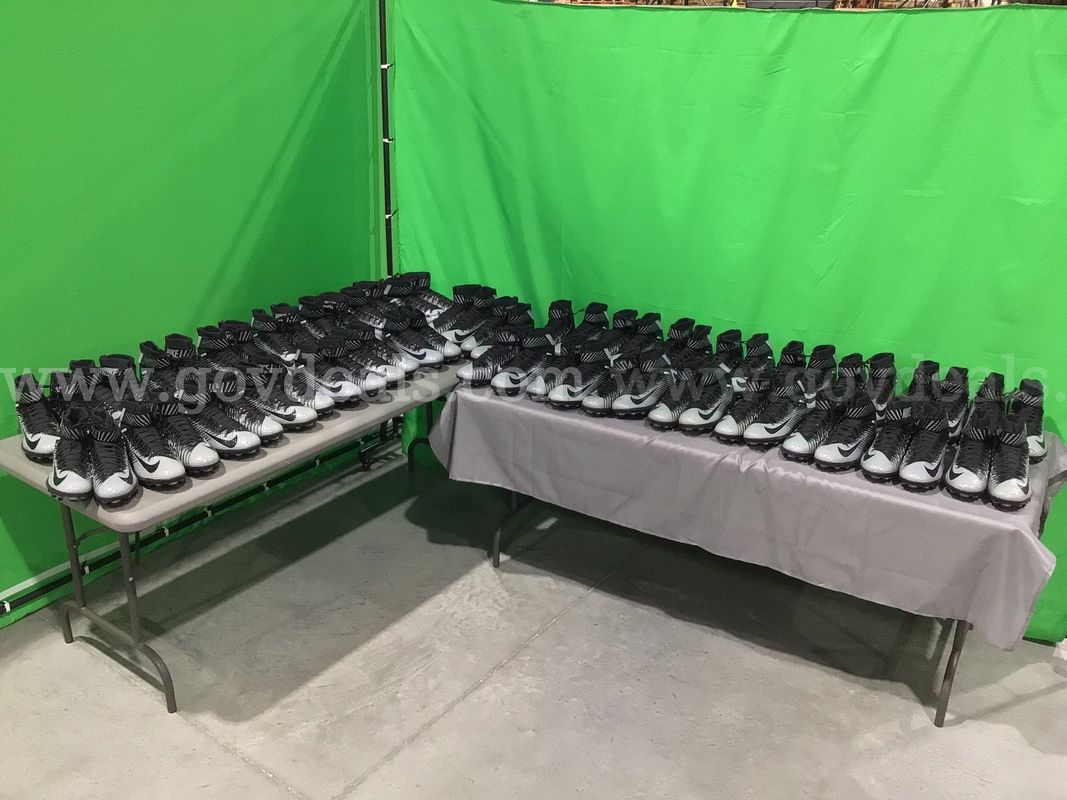 Lot of (33 pairs) Nike Black and Grey Lunar Beast Cleats, Assorted Sizes