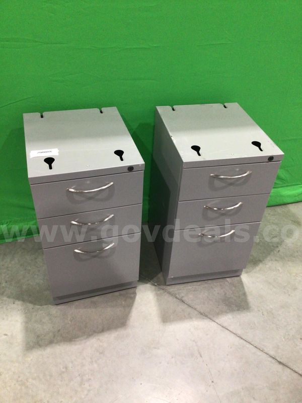 Lot of (2) Three-Drawer Vertical File Cabinets