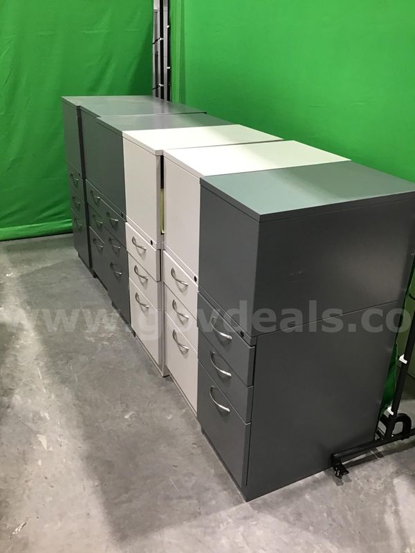 Lot of (6) Three-Drawer Vertical File Cabinets