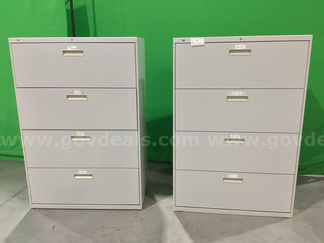 Lot of (2) Four-Drawer Lateral File Cabinets