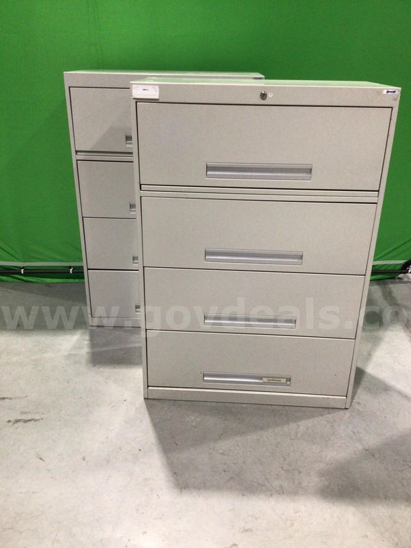 Lot of (2) Four-Drawer Lateral File Cabinets