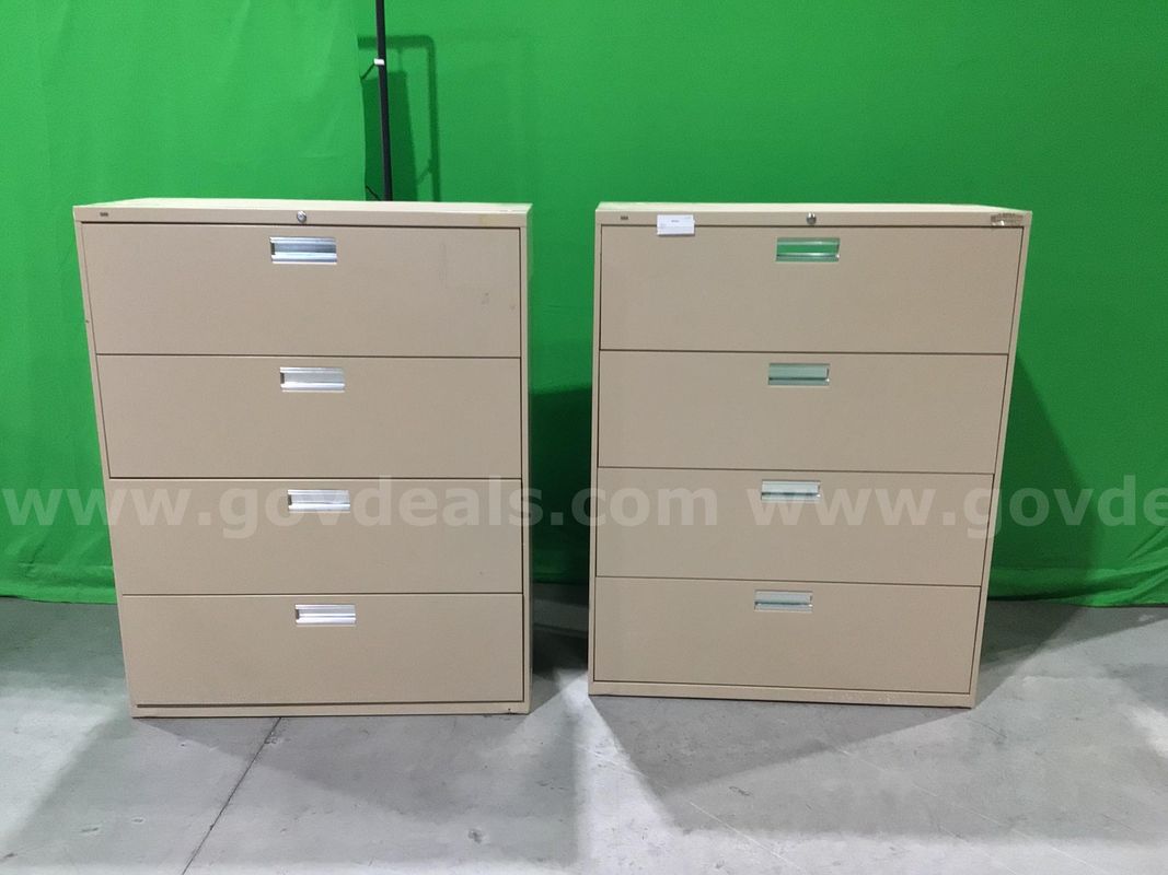 Lot of (2) Four-Drawer Lateral File Cabinet