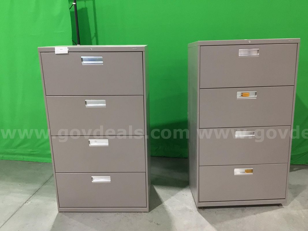 Lot of (2) Four-Drawer Lateral File Cabinets
