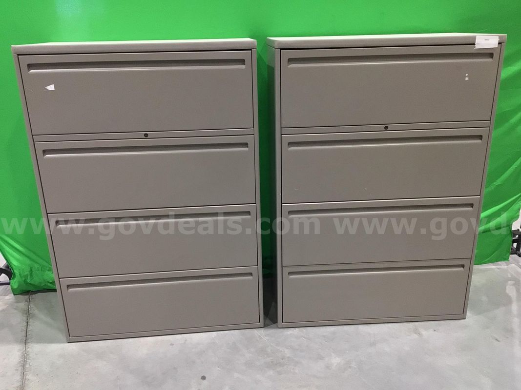 Lot of (2) Four-Drawer Lateral File Cabinets