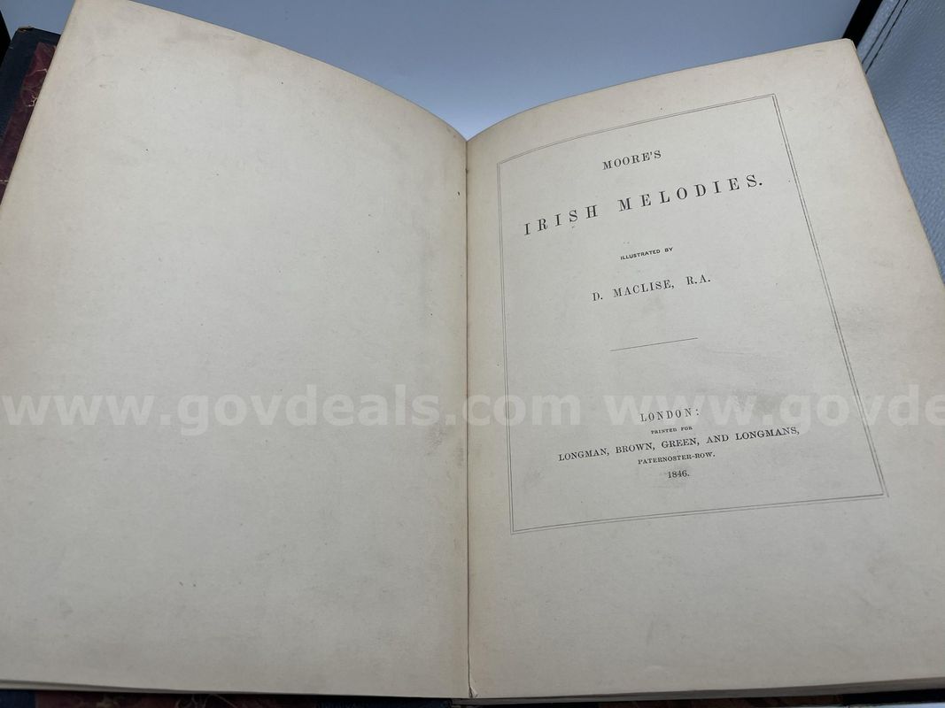 Rare Books, Moore, Thomas, Irish Melodies, Pub. 1846