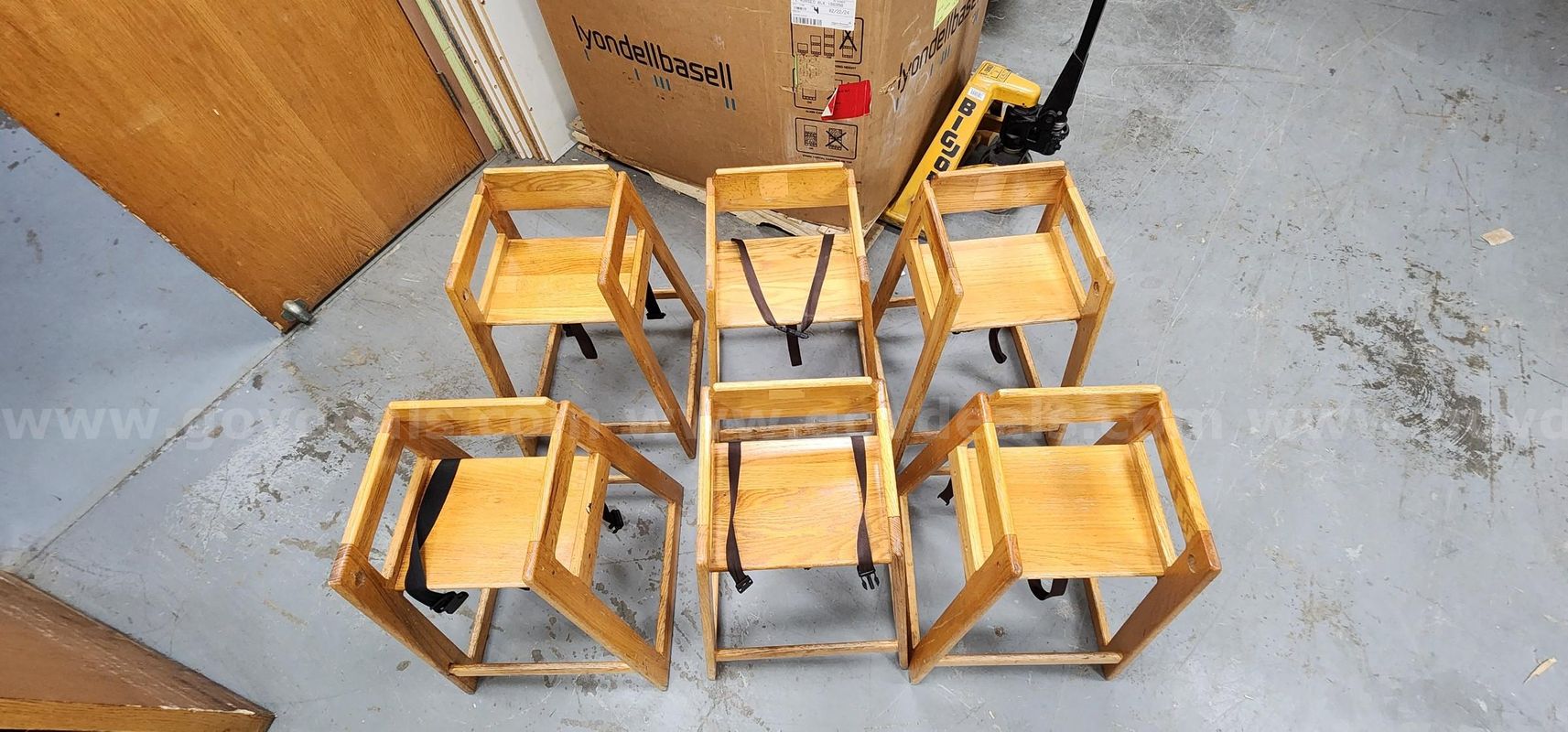 Lot of (6) Wooden Highchairs