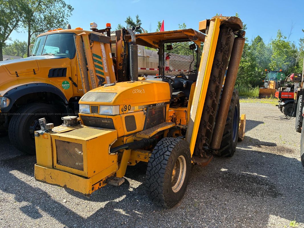 2002 Case IH C90 Tractor with Interstate Flail Mower and Rotary Cutter