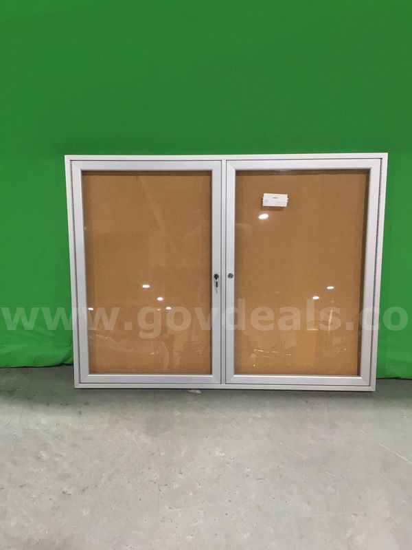 Bulletin Board with Glass Doors