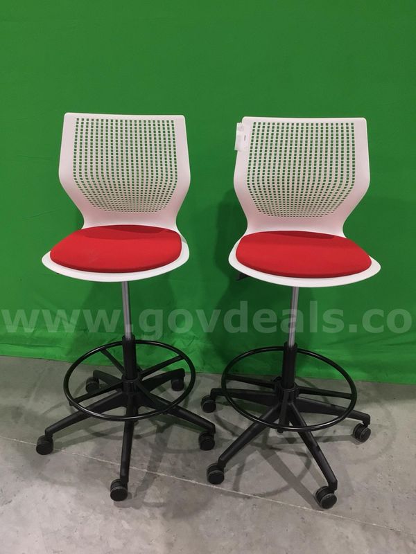 Lot of (2) High-Top Rolling Stools
