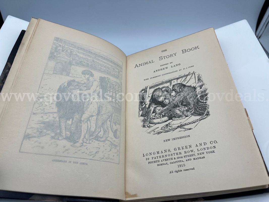 Rare Books, Lang, Andrew, The Animal Story Book, Pub. 1915