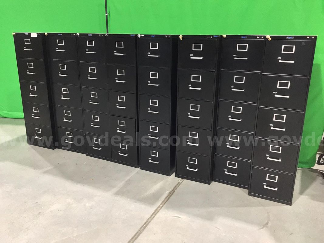 Lot of (8) Five-Drawer Vertical File Cabinet