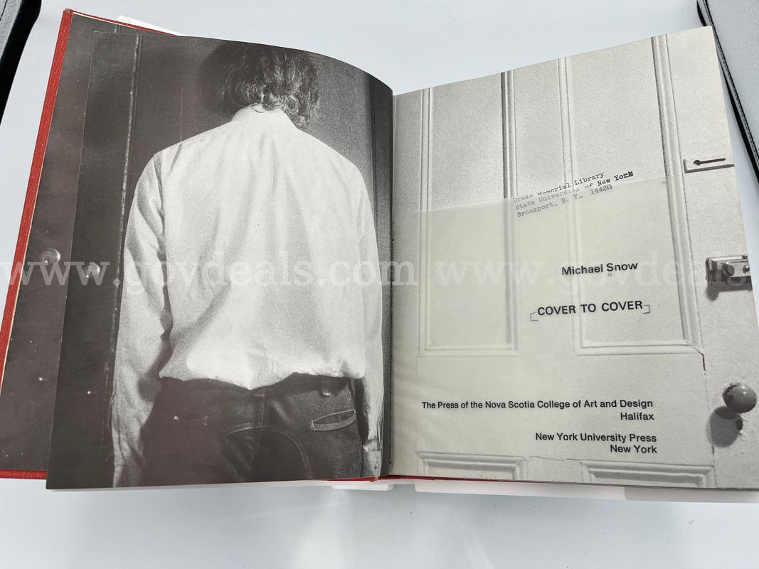 Rare Books, Snow, Michael, Cover to Cover, Pub. 1975