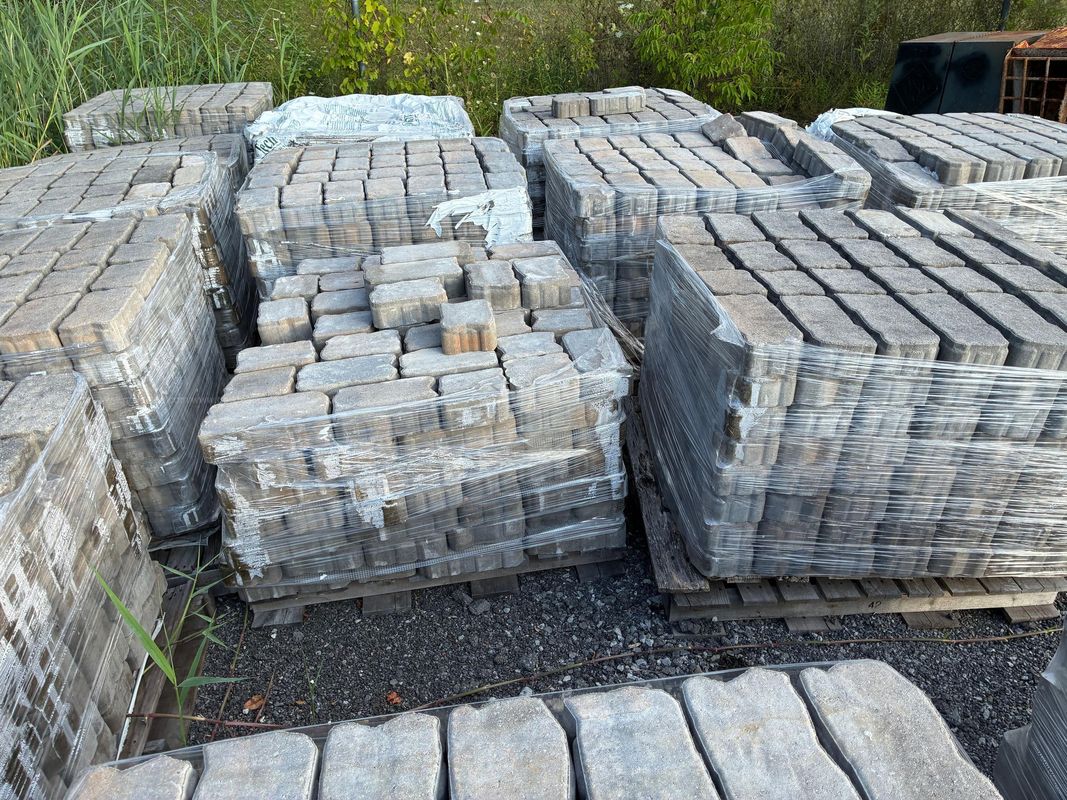Approx. (16) Pallets of Gray Scalloped-Edge Concrete Pavers