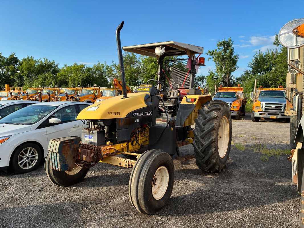 2000 New Holland TL90 Utility Tractor with Sun Canopy and Front Weights