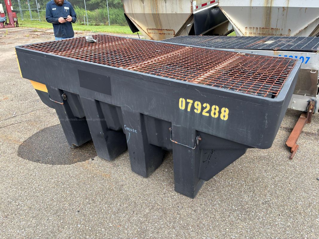Industrial Material Hopper with Safety Grate and Hazard Striping
