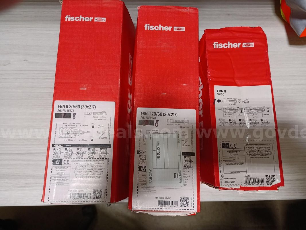 FISHER FBN ll 16/50 & FBN ll 20/60 (20X217) BOLTS TOTAL OF 3 BOXES 8 BOLTS IN EACH BOX