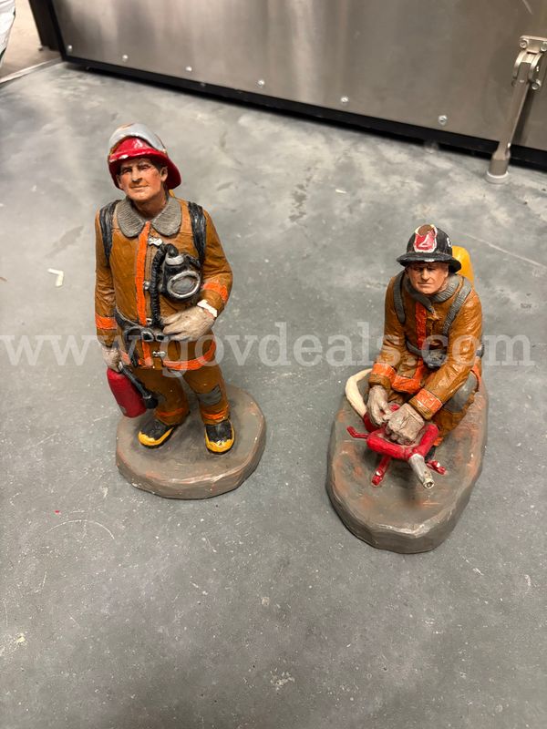 QTY 2 Firefighter Statues