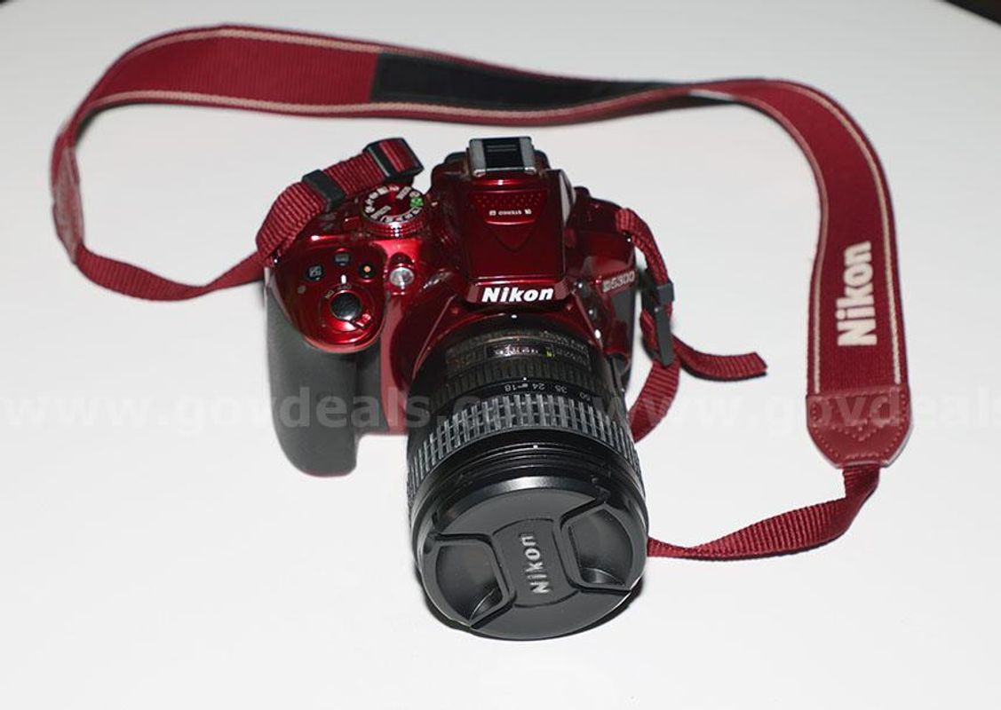 NIKON DSLR D5300 CAMERA RED-BODY WITH Nikon 18-70MM AND 55-300MM LENS