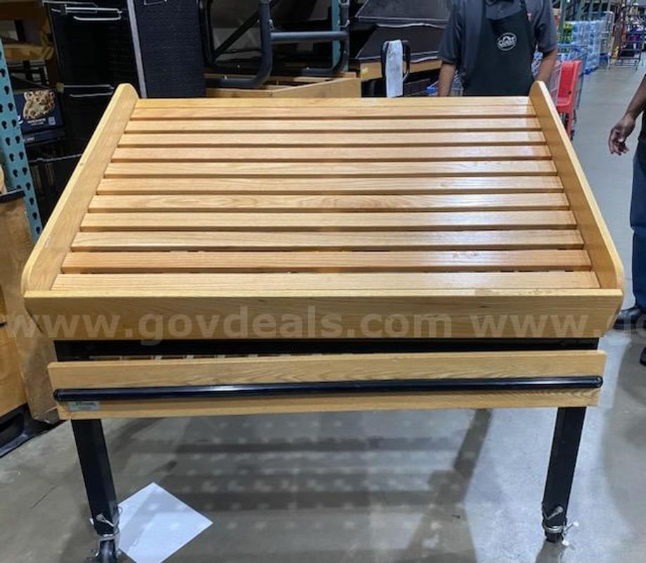 Lot of (4) Wooden Produce Display Table