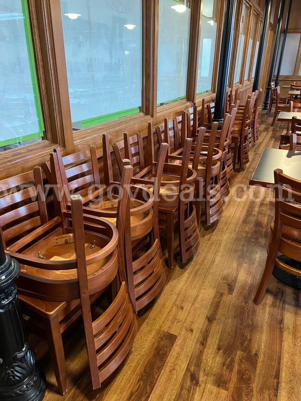 Wooden Dining Chairs (1 Lot of 28)