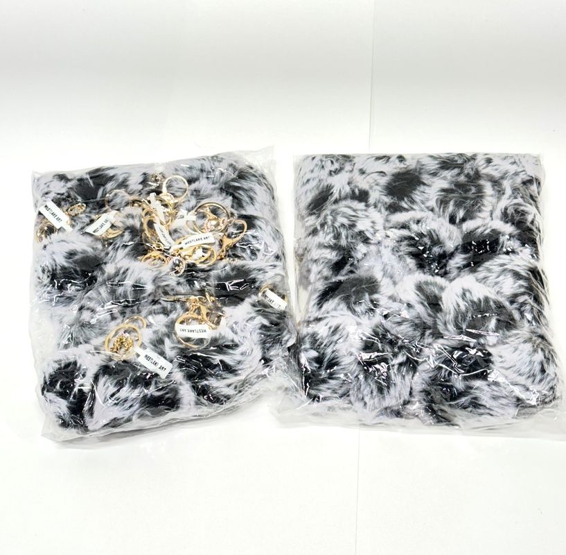 Brand New - Lot of 40 Westlake Art Artificial Pom Pom Balls Fluffy Keychain, Gray - Shipping Available